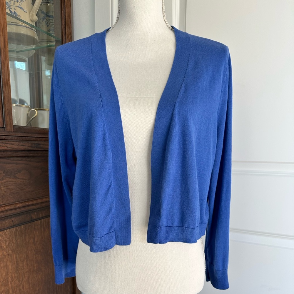 Talbots long sleeved Blue Shrug Womens Size L